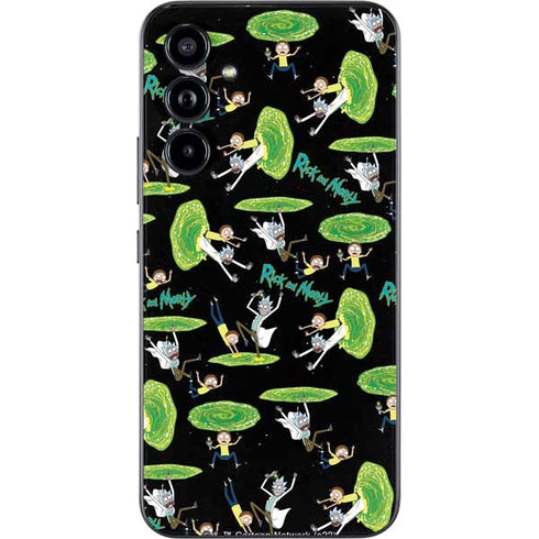Adult Swim Rick and Morty Portal Pattern Galaxy A54 5G Skin